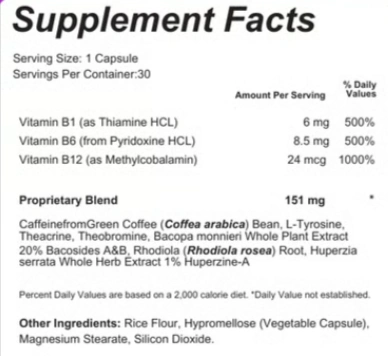Memo Prime Supplement Facts